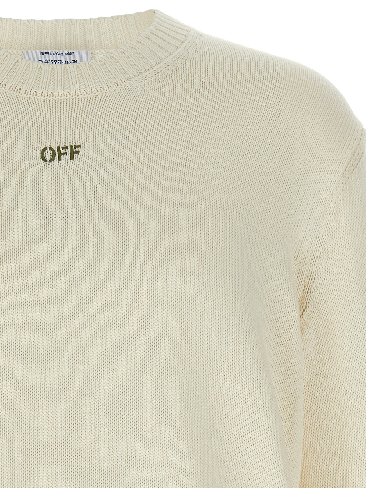Off-White Beige Cotton Cardigan