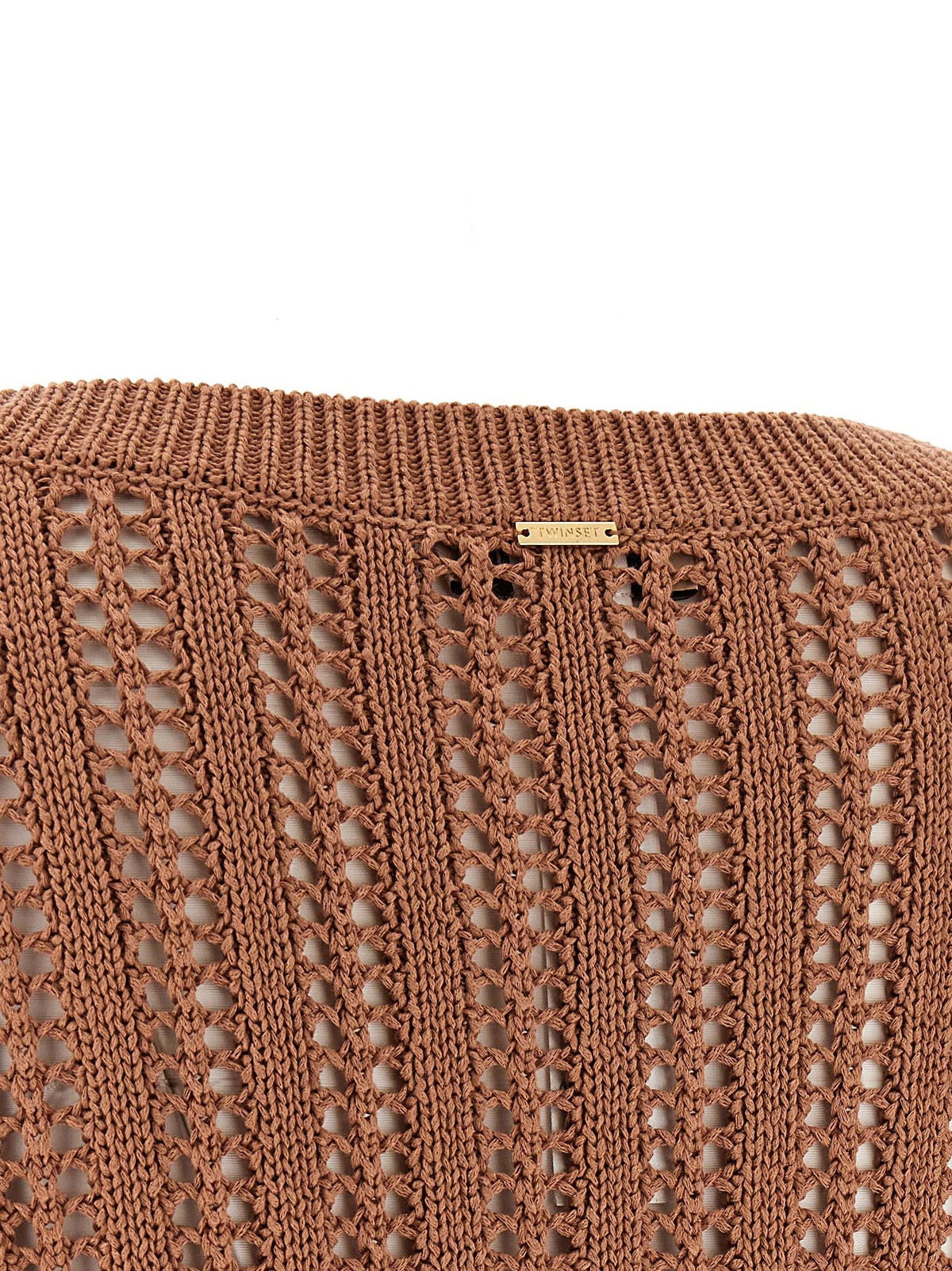 Twinset Brown Cotton Cardigan