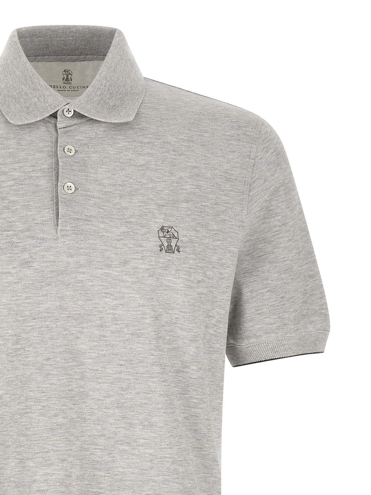 Brunello Cucinelli Gray Cotton Polo Shirt