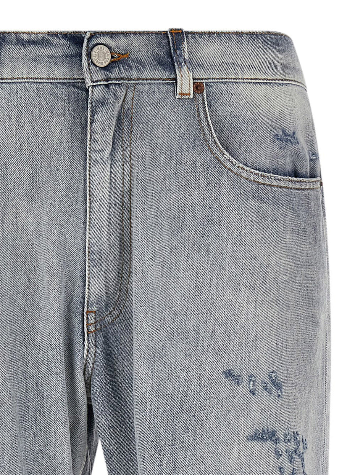 MM6 Maison Margiela Blue Cotton Relaxed Fit Jeans