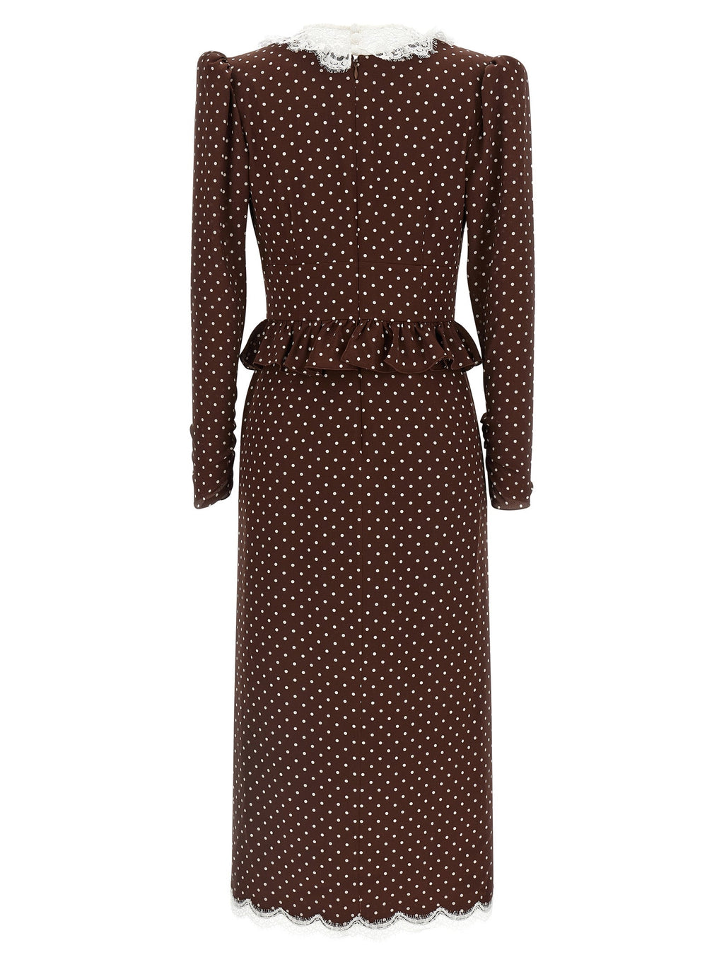 Alessandra Rich Brown Silk Midi Dress