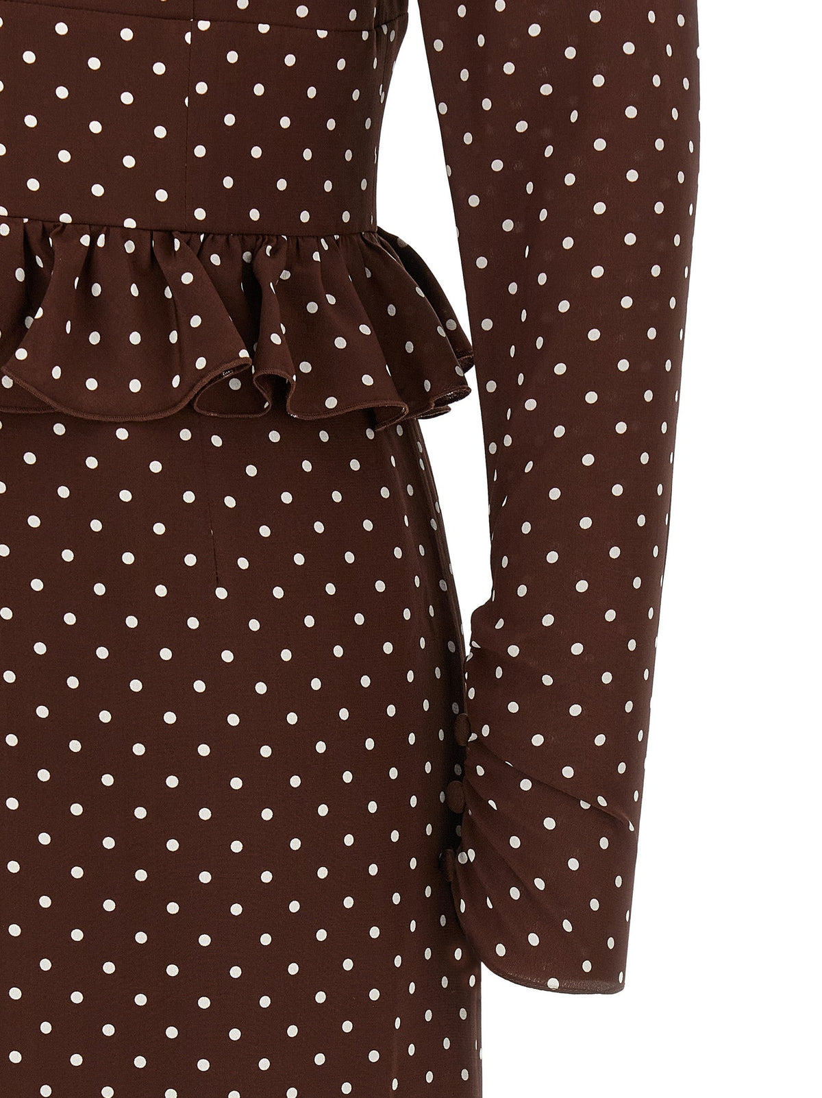 Alessandra Rich Brown Silk Midi Dress