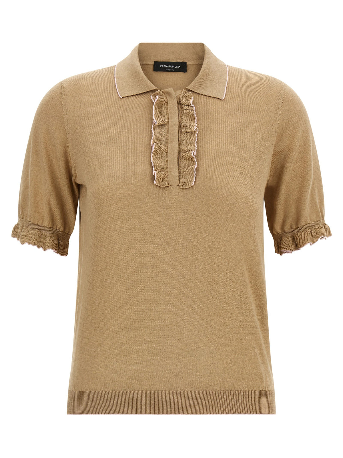 Fabiana Filippi Beige Silk Polo Shirt