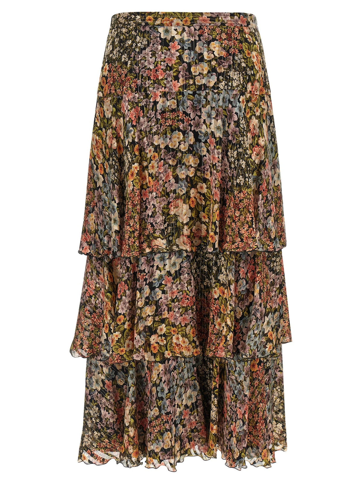 Valentino Garavani Multicolor Silk Midi Skirt