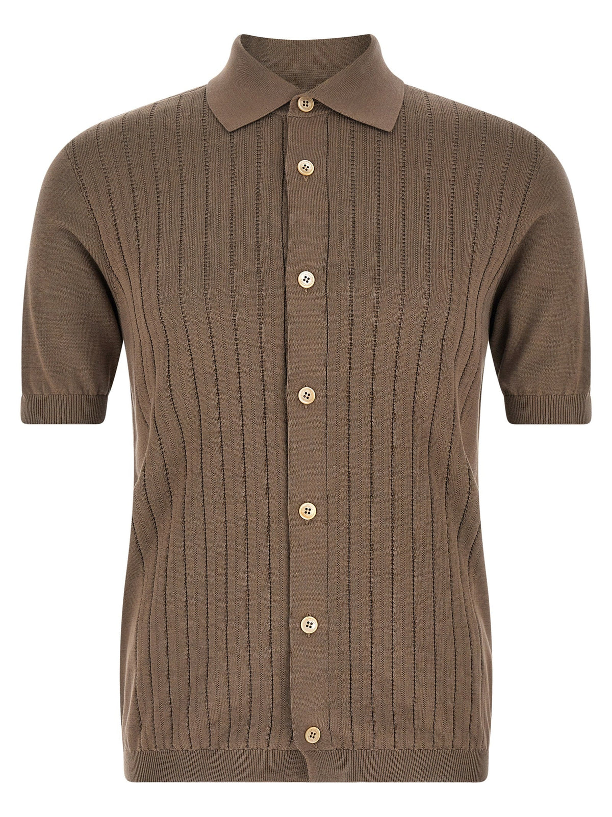 Brunello Cucinelli Brown Cotton Blouse