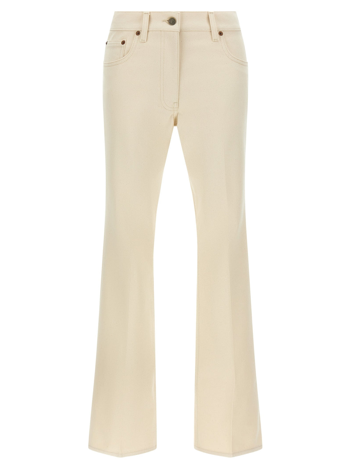 Valentino Garavani Beige Cotton Flared Jeans