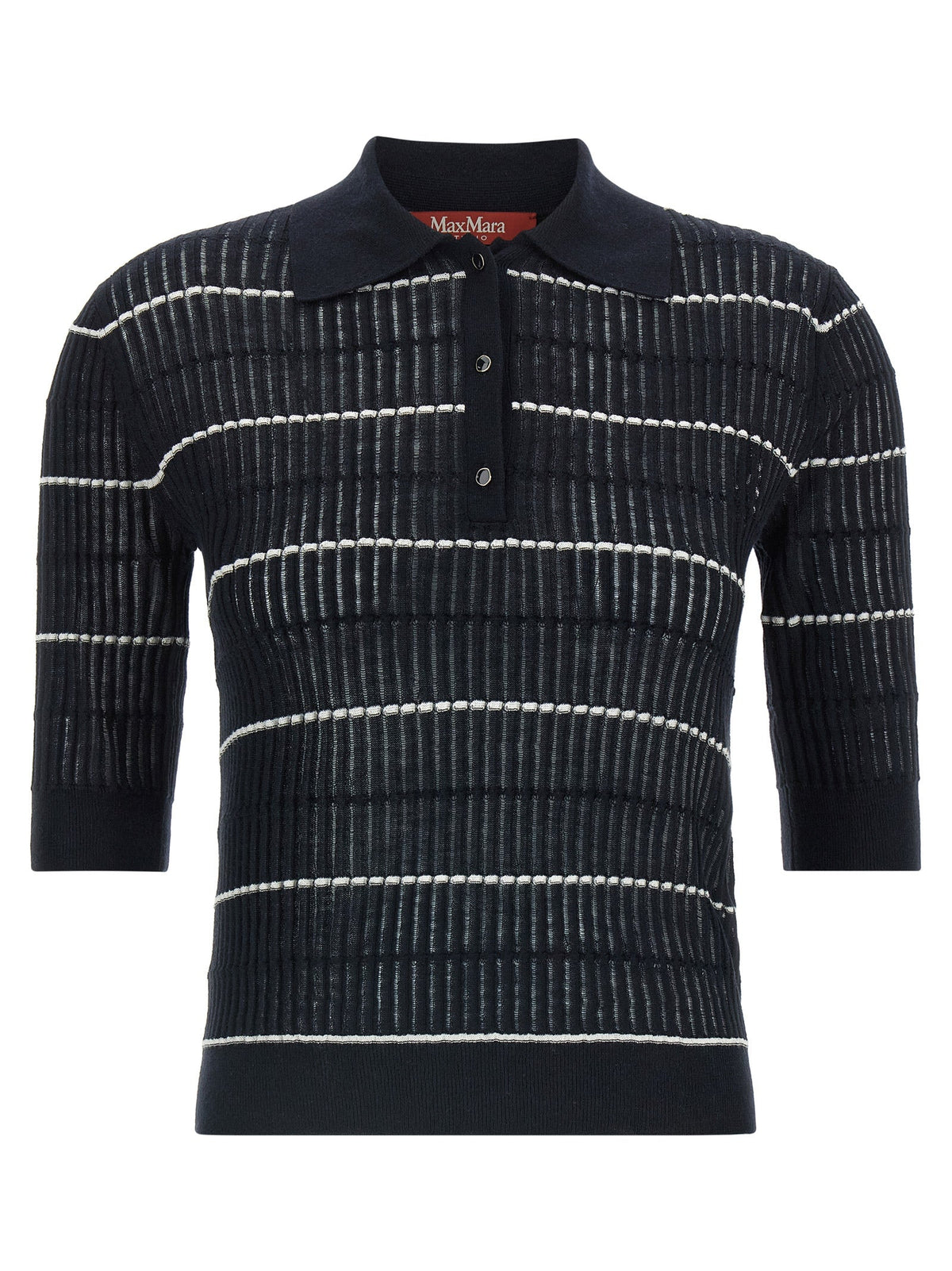 Max Mara Blue Silk Polo Shirt
