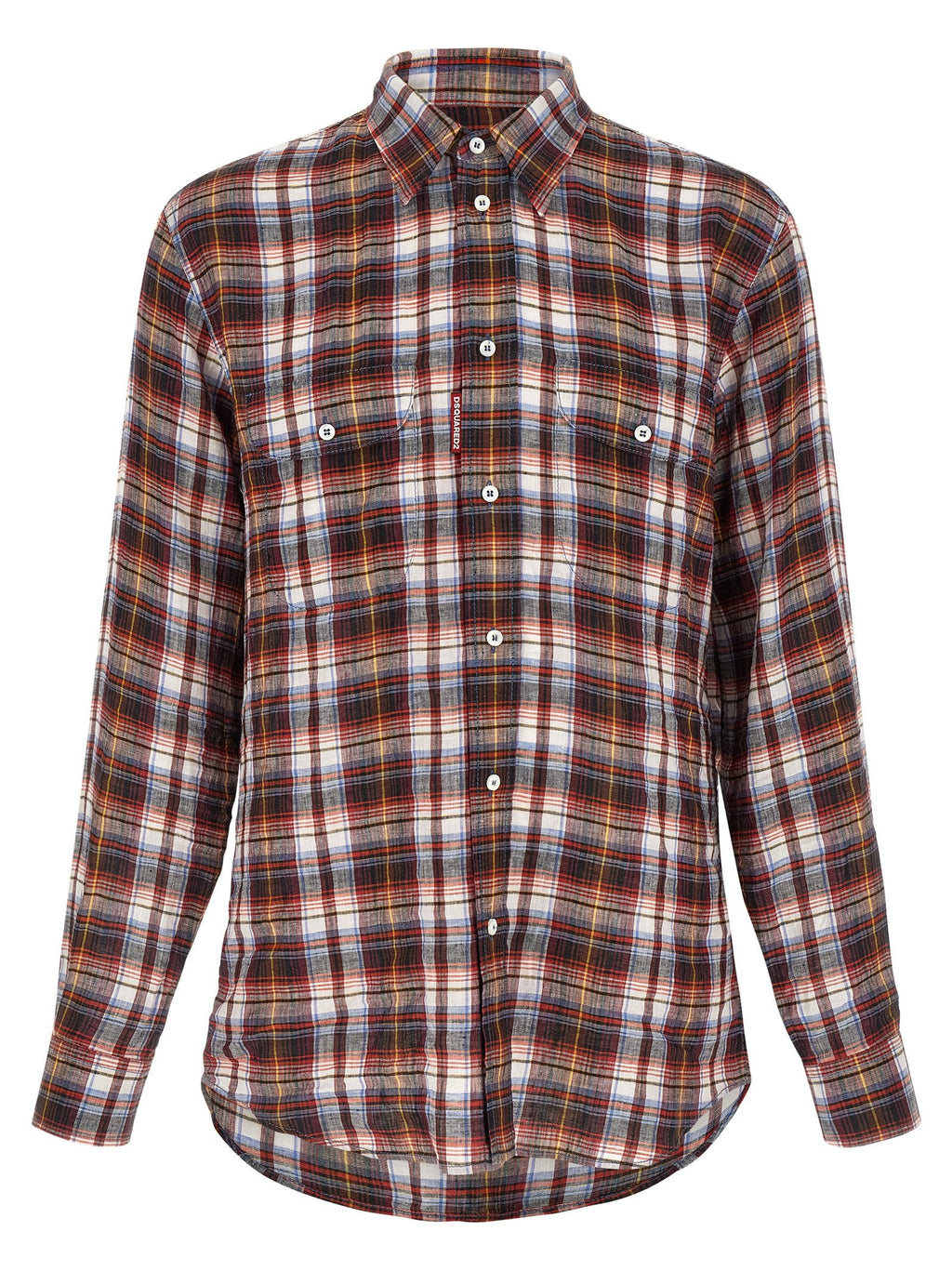 Dsquared² Red Linen Blouse