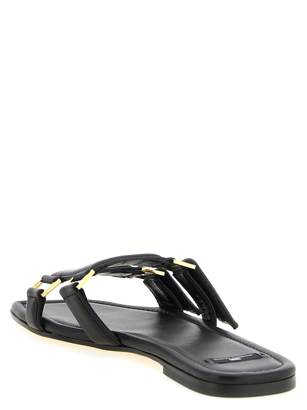 Elisabetta Franchi Black Lambskin Slides