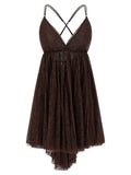 Elisabetta Franchi Brown Polyamide Short Dress