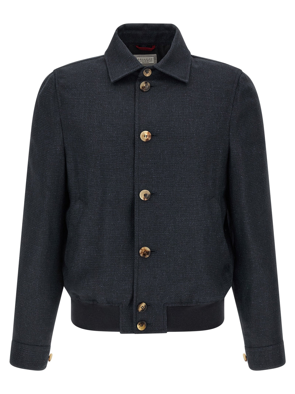 Brunello Cucinelli Blue Sisal Biker Jacket