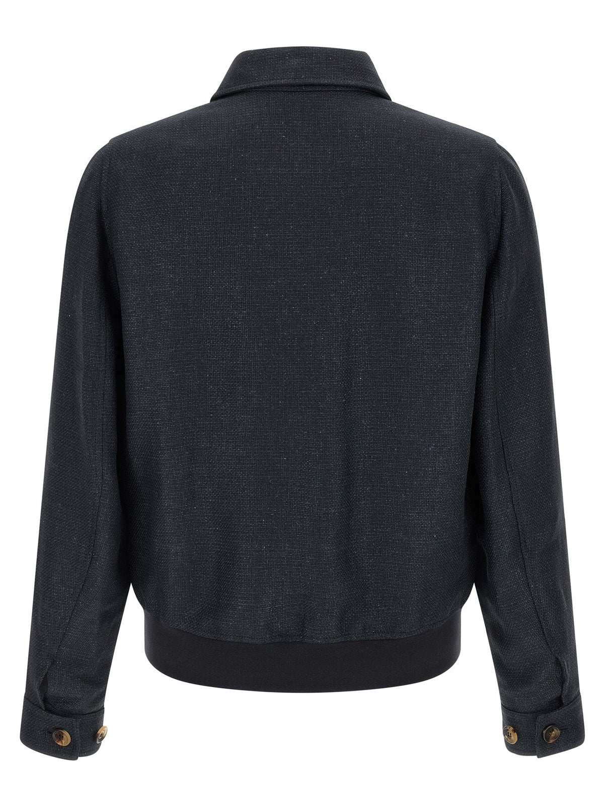Brunello Cucinelli Blue Sisal Biker Jacket
