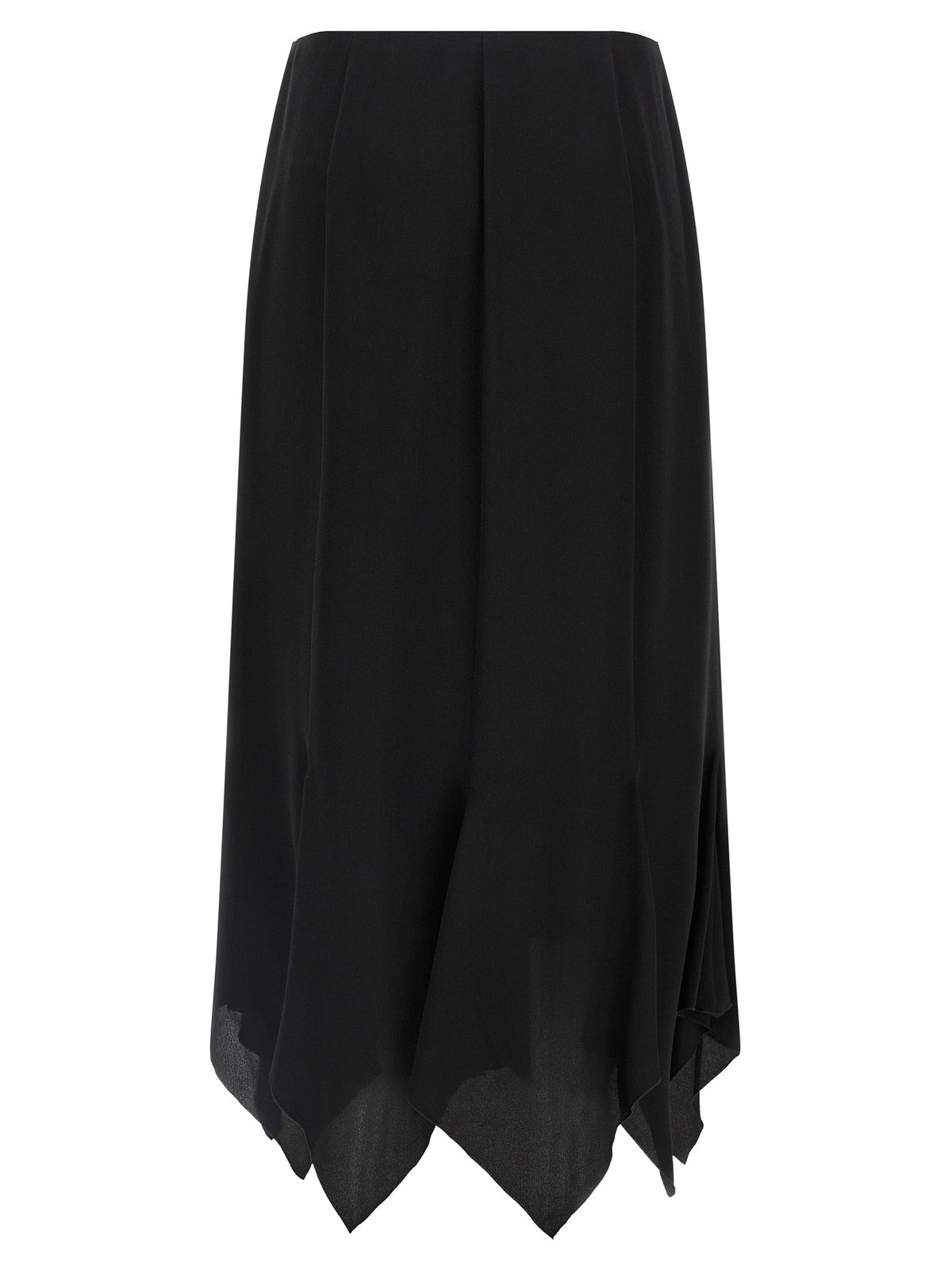 Valentino Garavani Black Silk Midi Skirt
