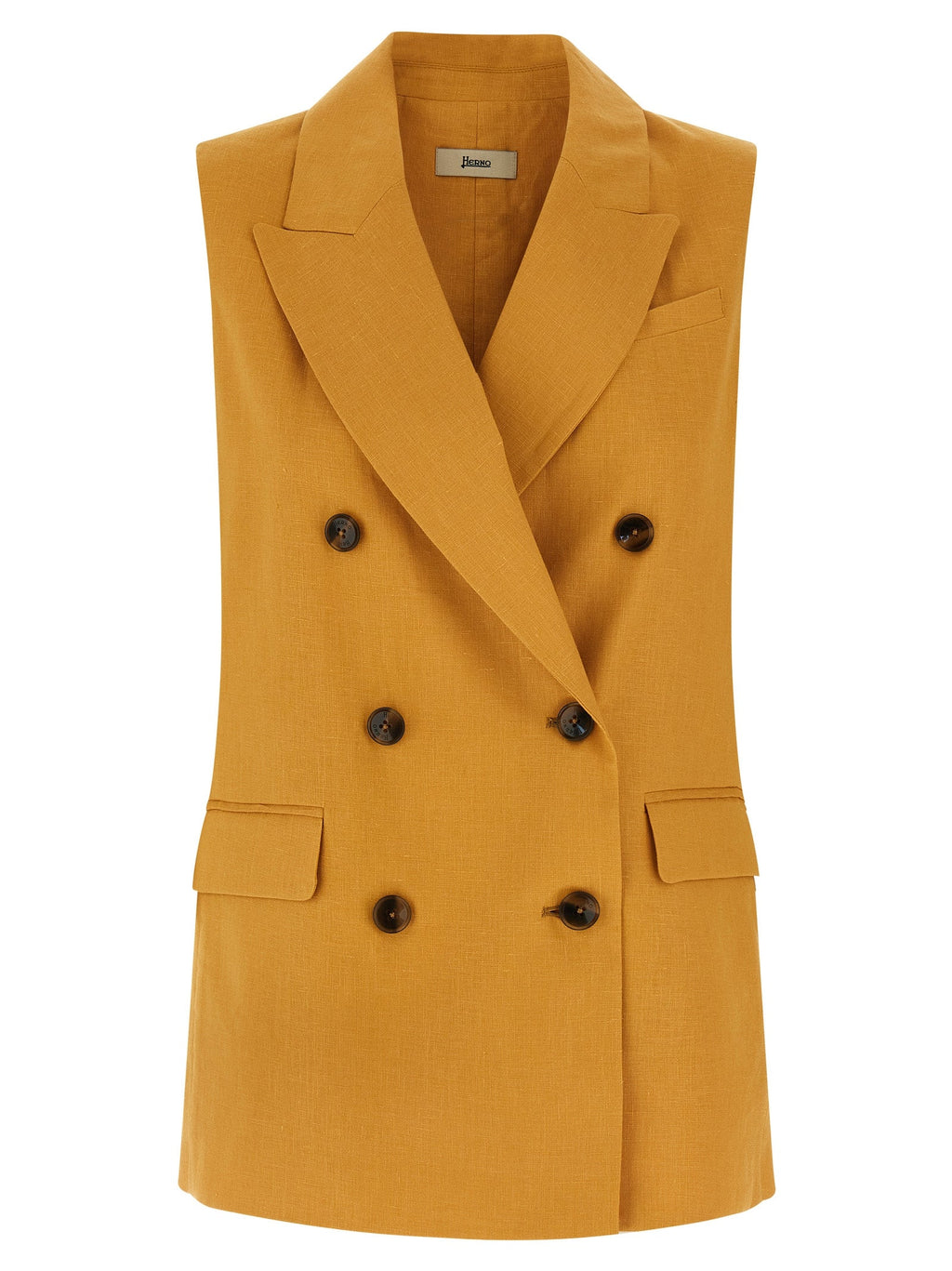 Herno Multicolor Linen Sleeveless Jacket