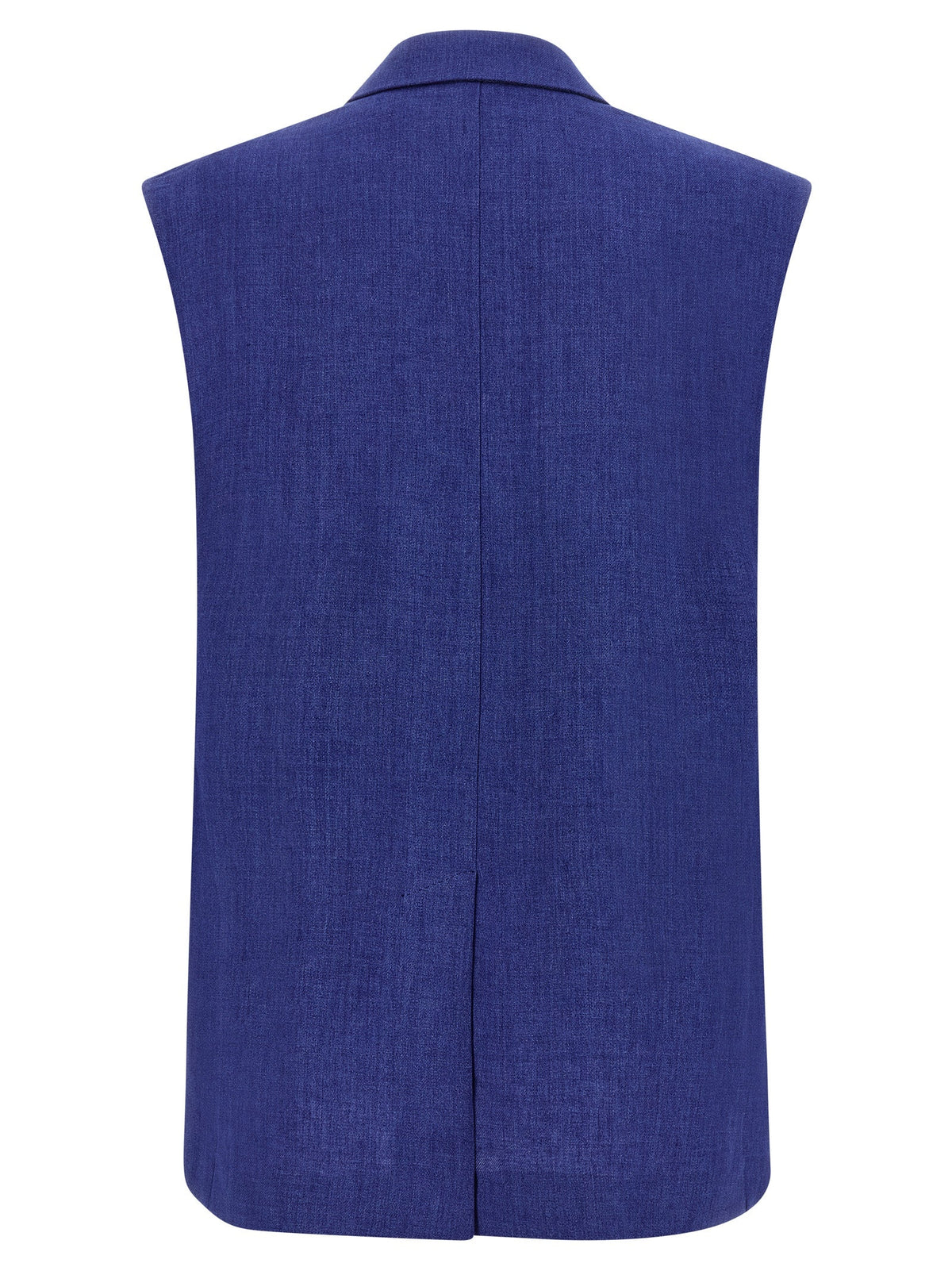Max Mara Blue Linen Sleeveless Jacket