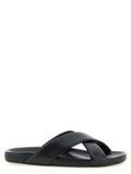 Saint Laurent Black Lamb Leather Slides