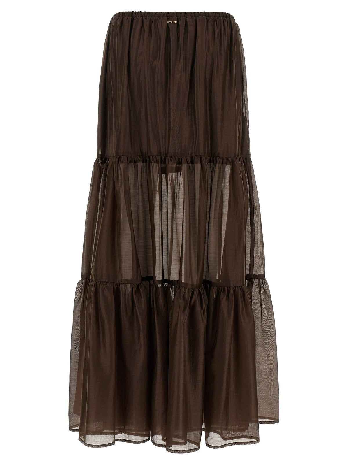 Twinset Brown Lycra Mini Skirt