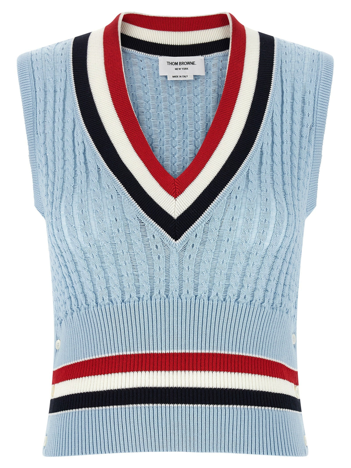Thom Browne Blue Cotton Sleeveless Jacket