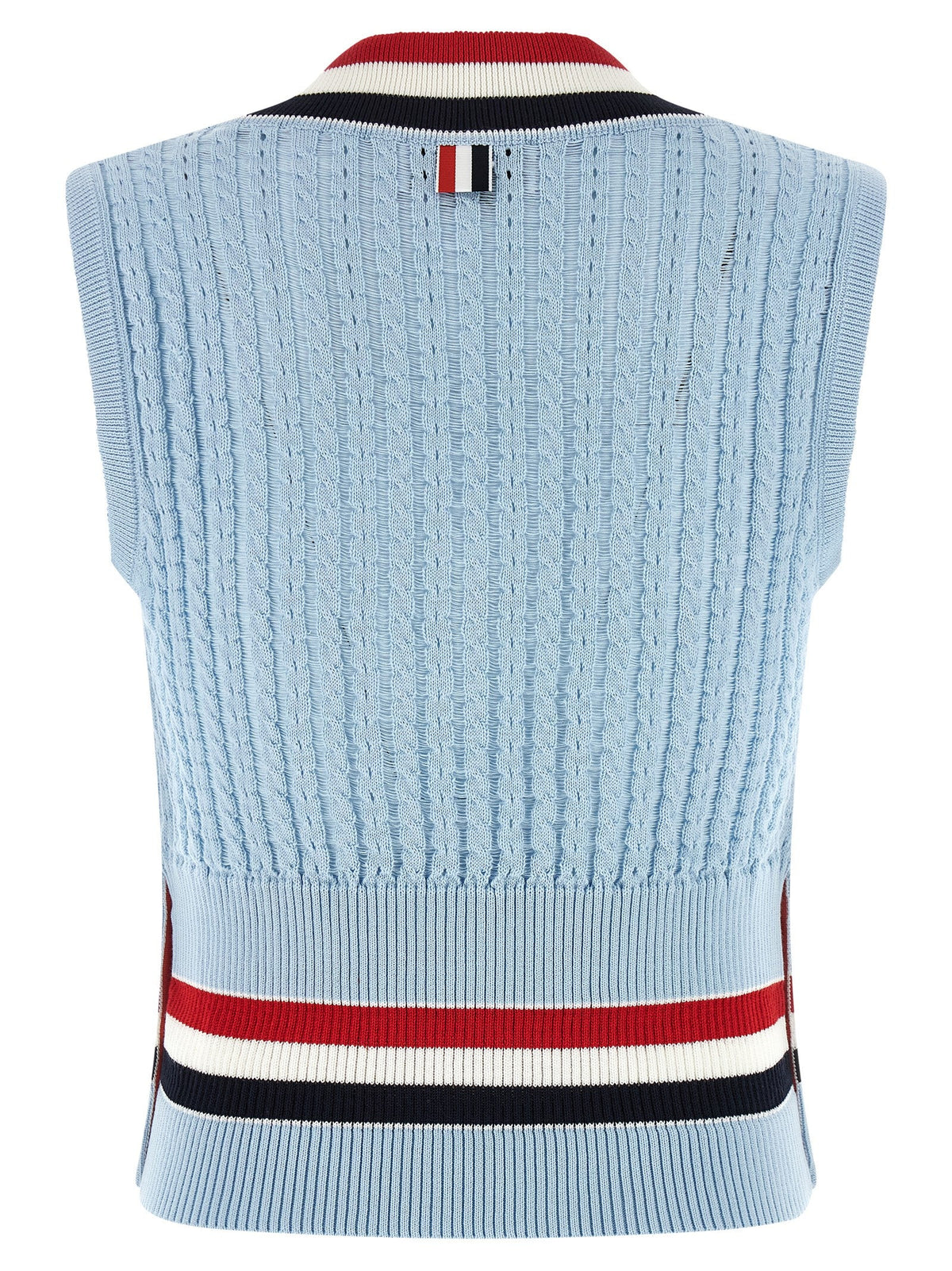 Thom Browne Blue Cotton Sleeveless Jacket