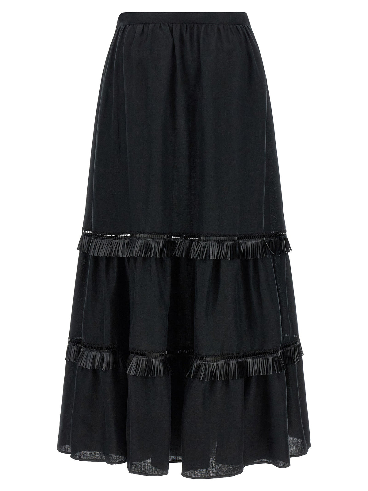 Kiton Black Linen Mini Skirt