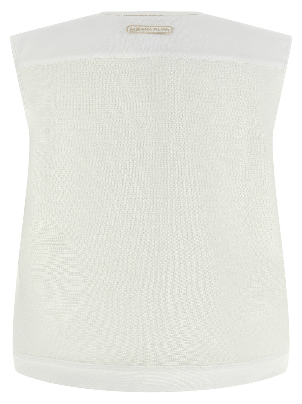 Fabiana Filippi White Cotton Sleeveless Jacket