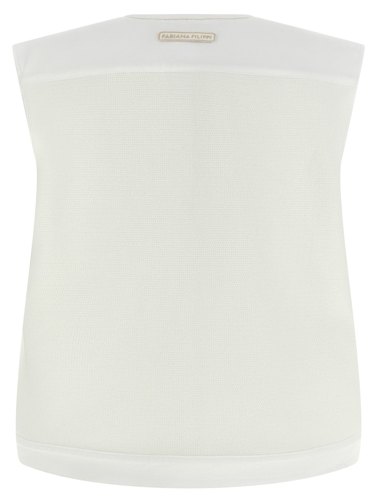 Fabiana Filippi White Cotton Sleeveless Jacket