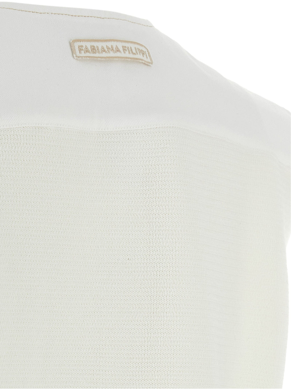 Fabiana Filippi White Cotton Sleeveless Jacket
