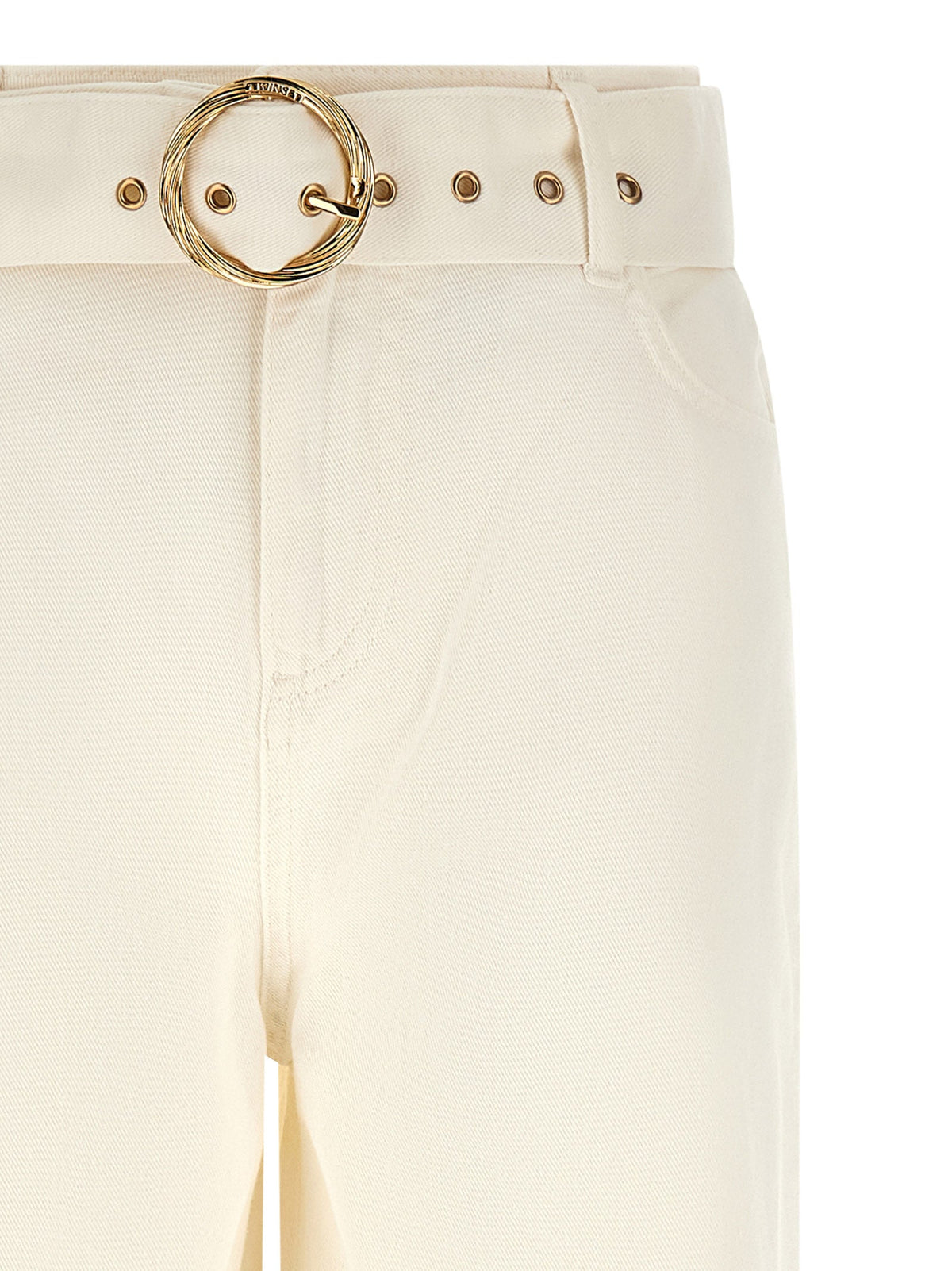 Twinset White Cotton Flared Jeans