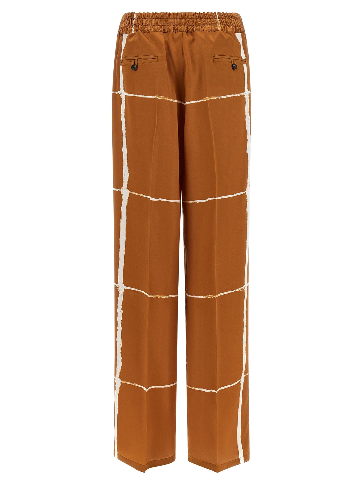 Kiton Brown Silk Casual Pants