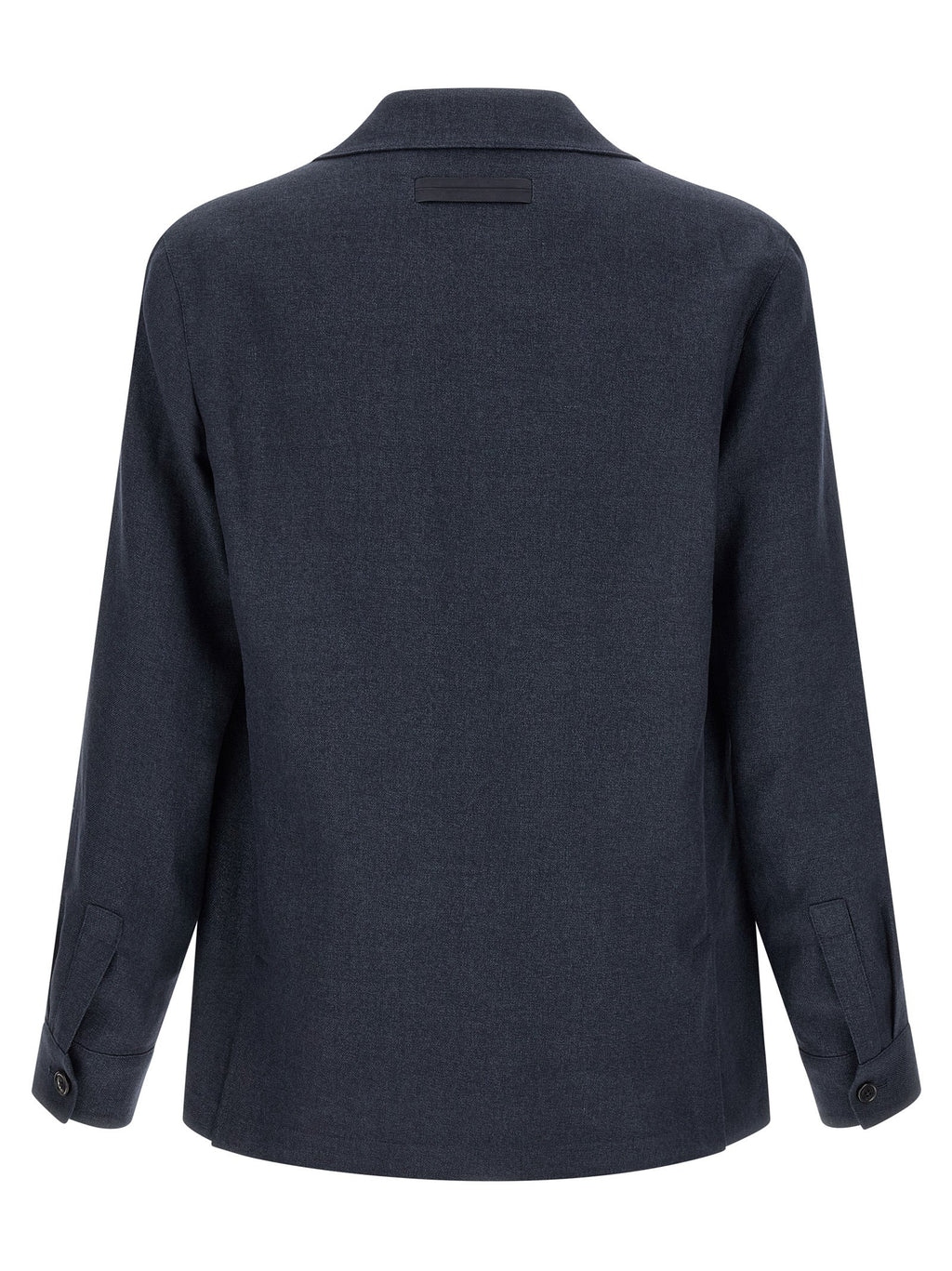 ZEGNA Blue Linen Full-Length Jacket