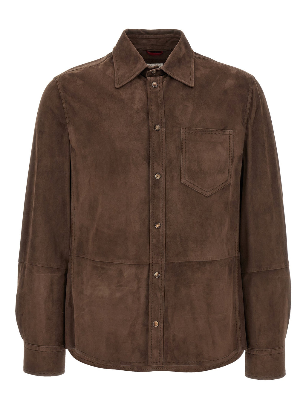 Brunello Cucinelli Brown Lamb Leather Blouse