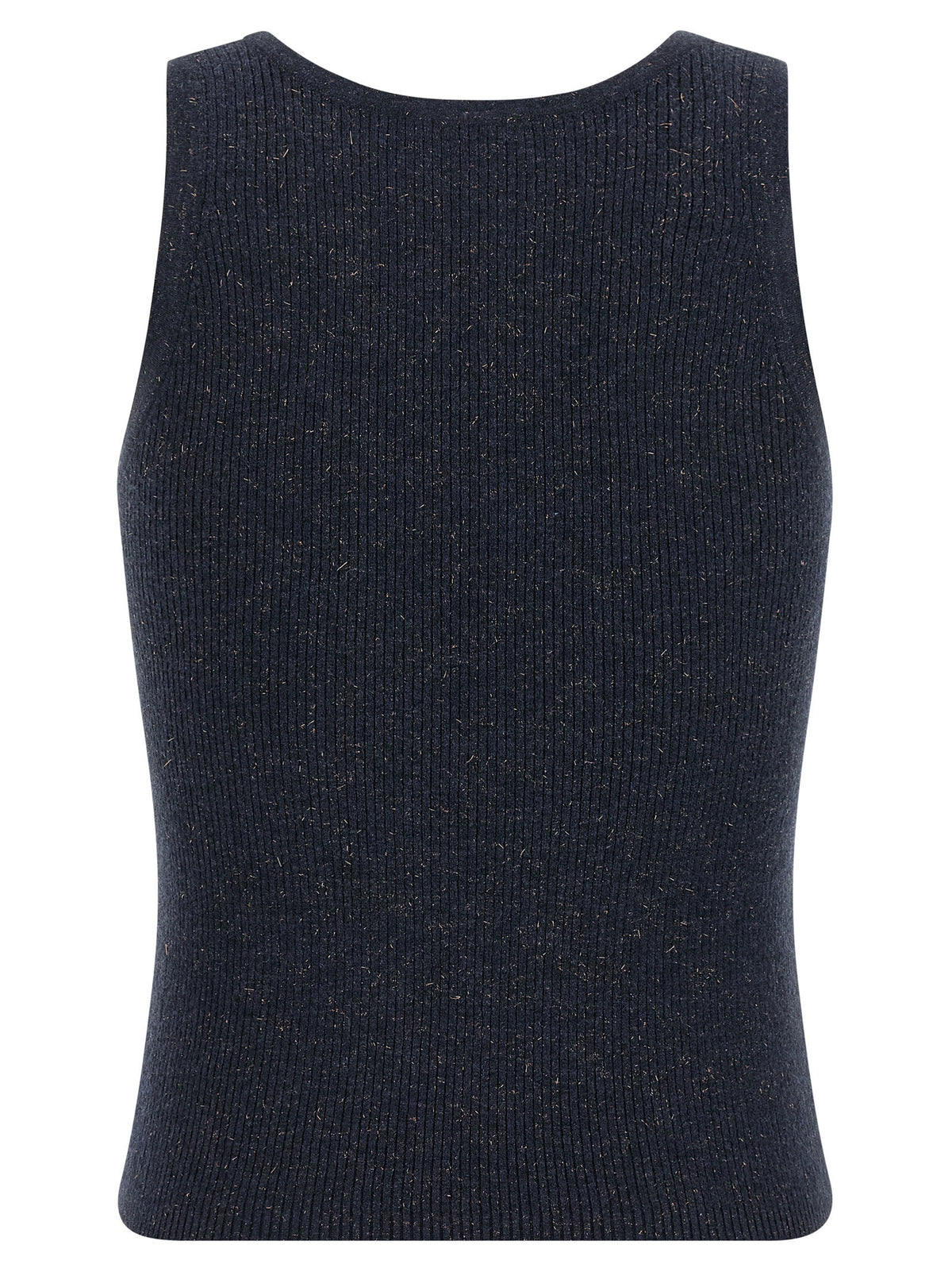 Brunello Cucinelli Blue Cashmere Sleeveles T-Shirt