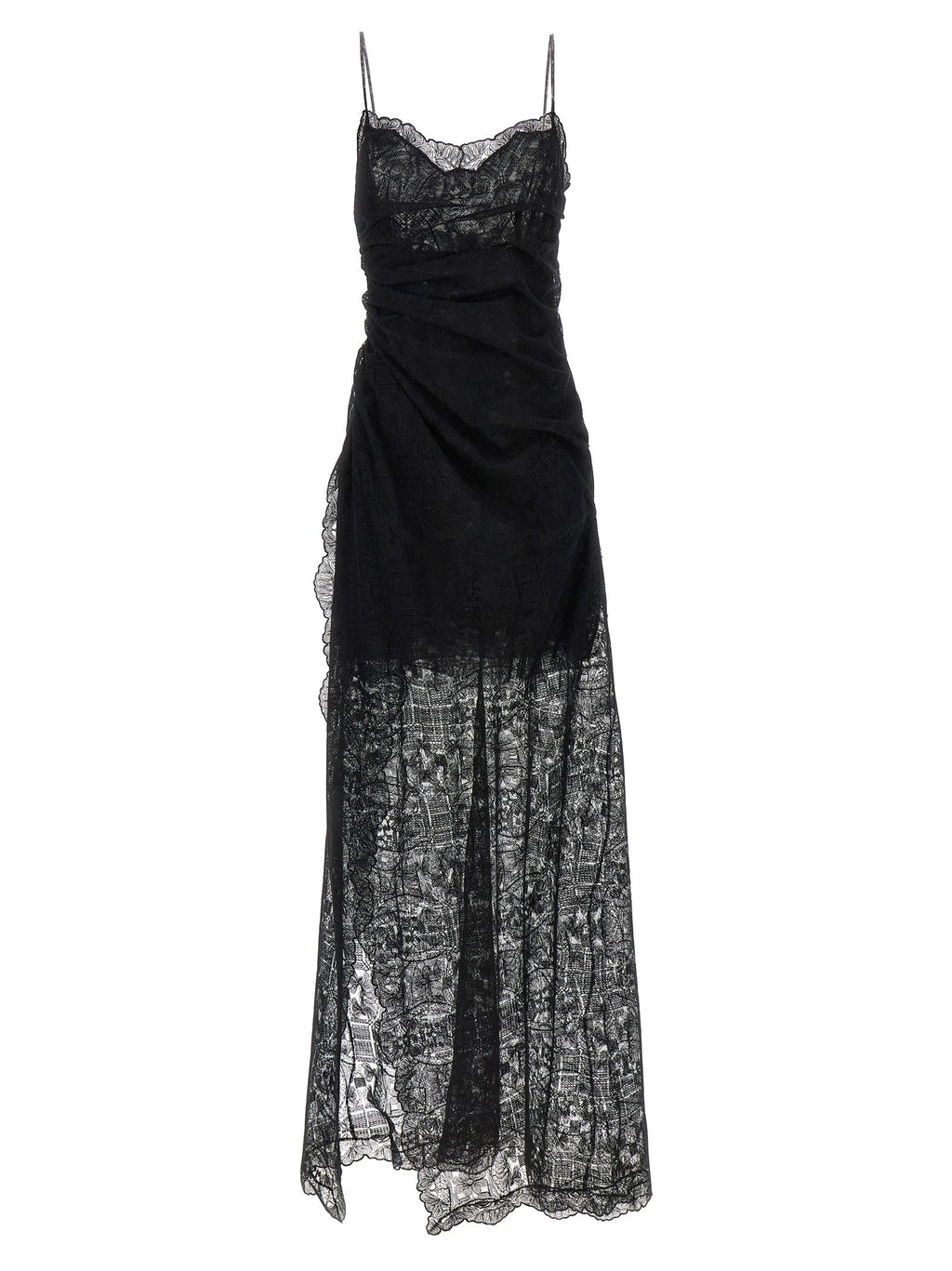 Ermanno Scervino Black Polyester Long Dress