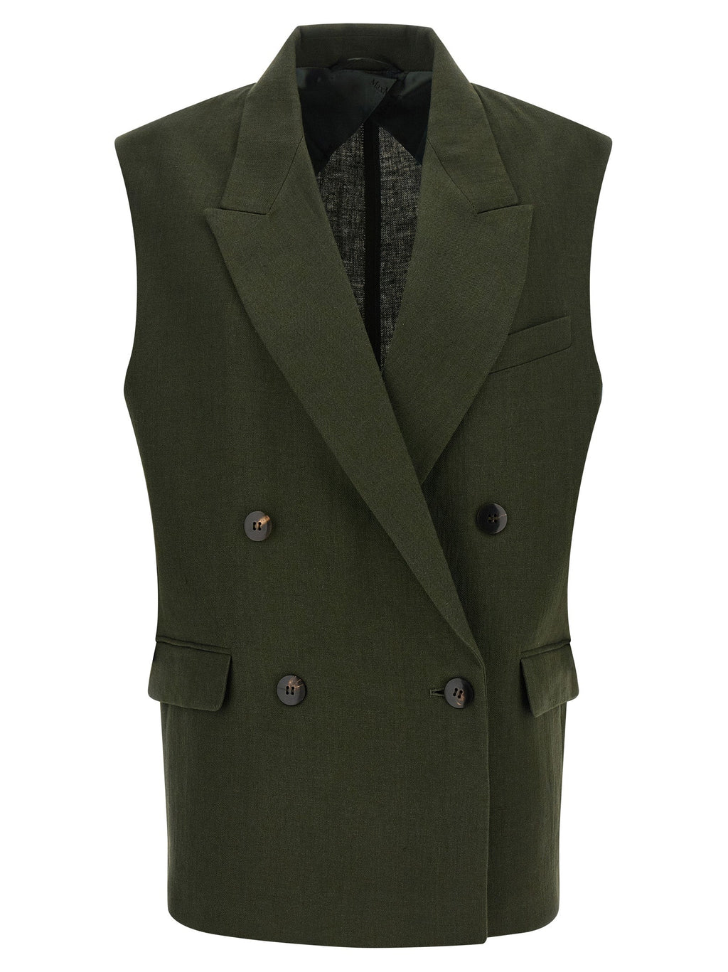 Max Mara Bicolor Linen Sleeveless Jacket