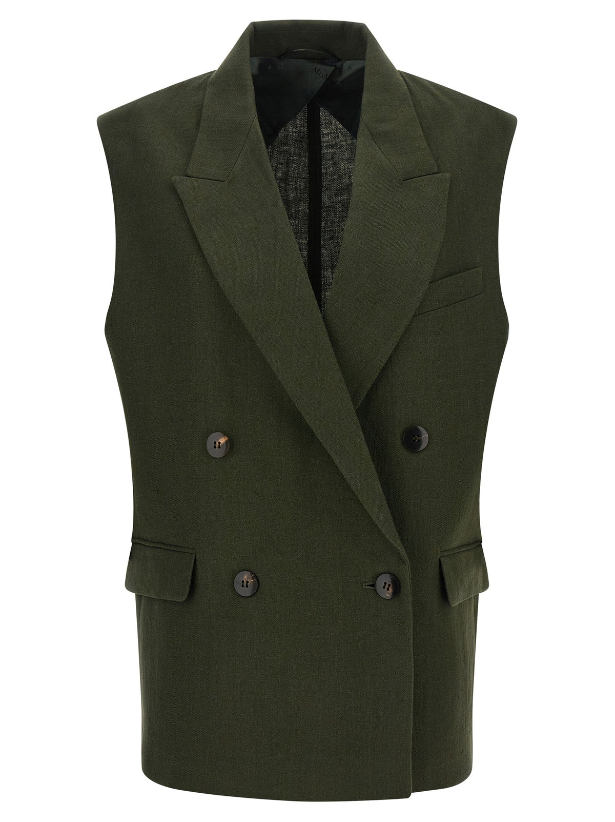 Max Mara Bicolor Linen Sleeveless Jacket