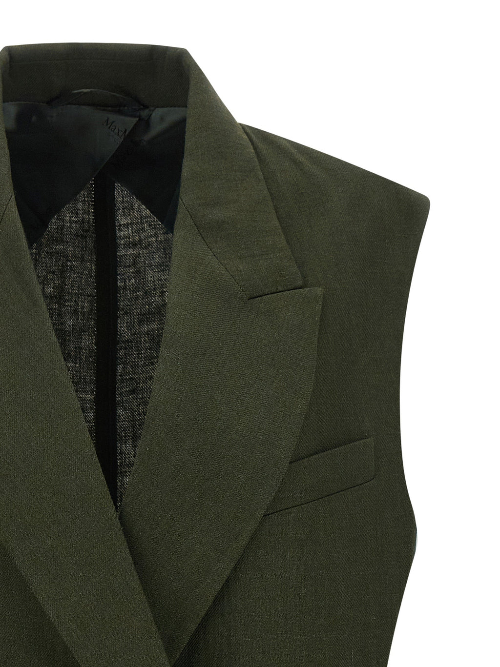 Max Mara Bicolor Linen Sleeveless Jacket