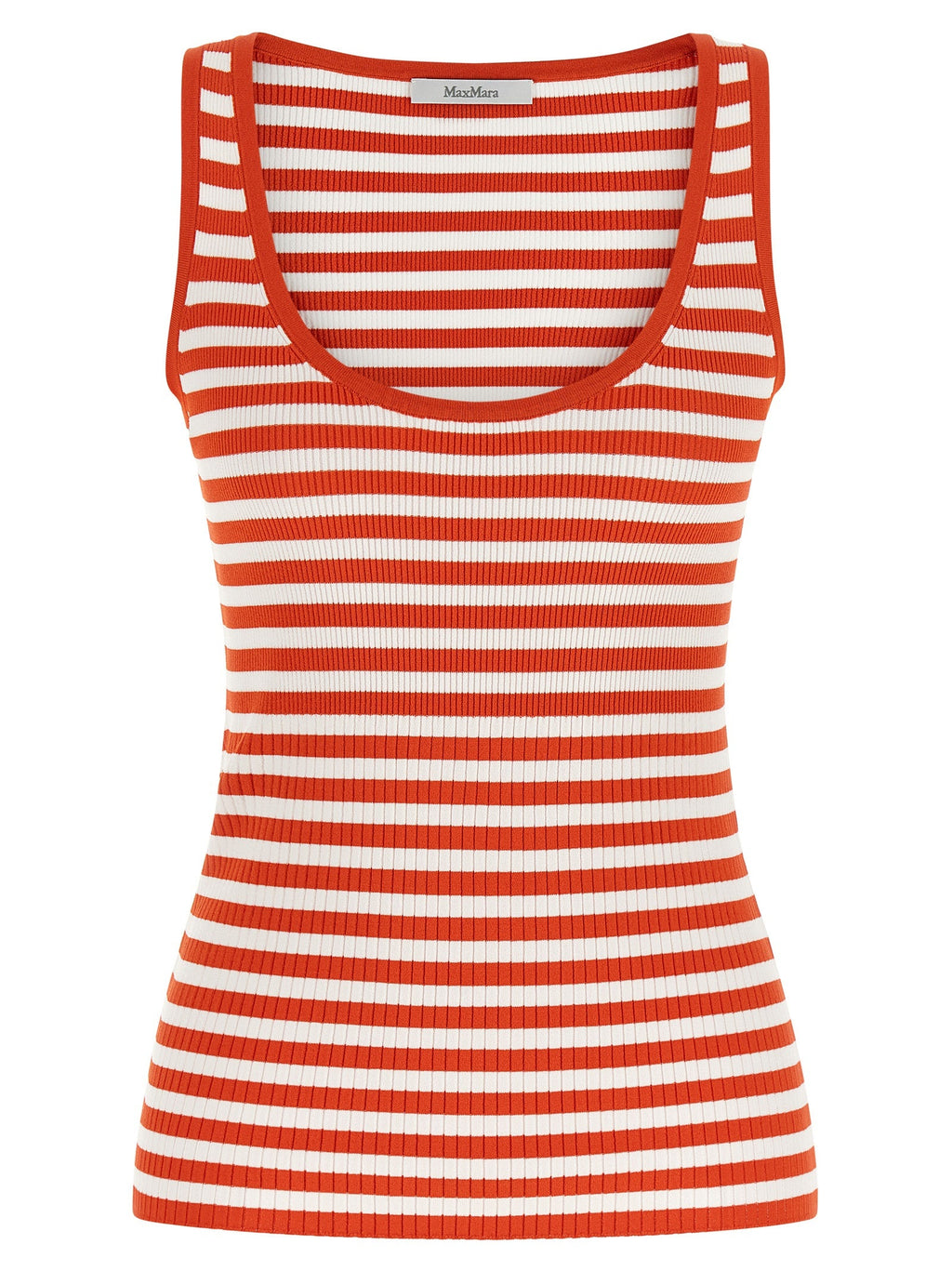 Max Mara Red Viscose Sleeveles T-Shirt