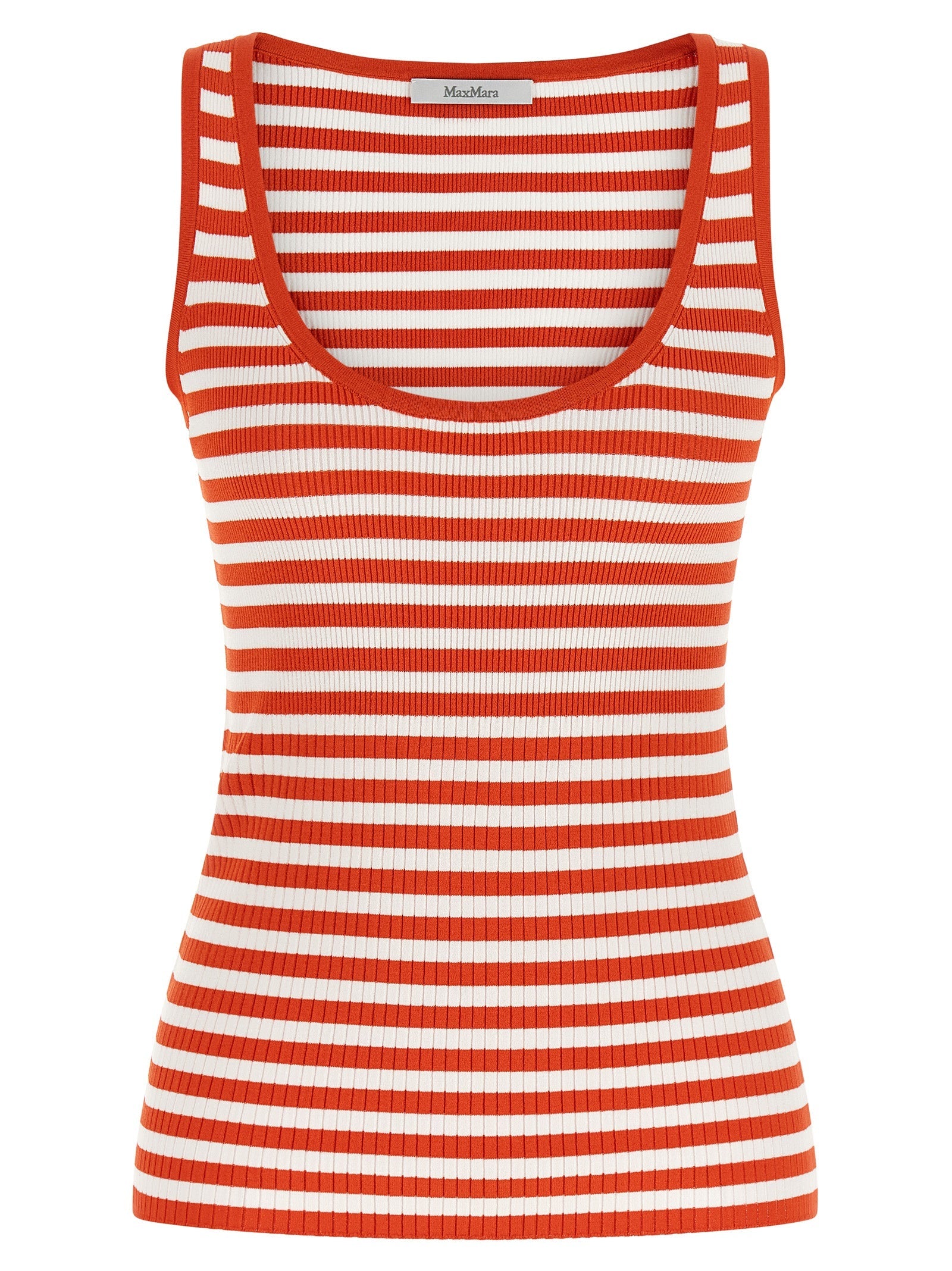 Max Mara Red Viscose Sleeveles T-Shirt