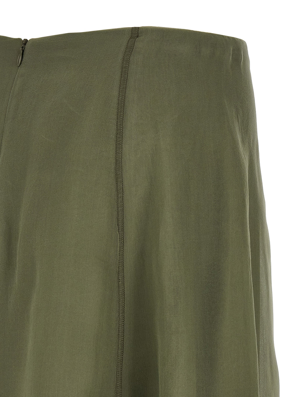 Brunello Cucinelli Bicolor Silk Midi Skirt