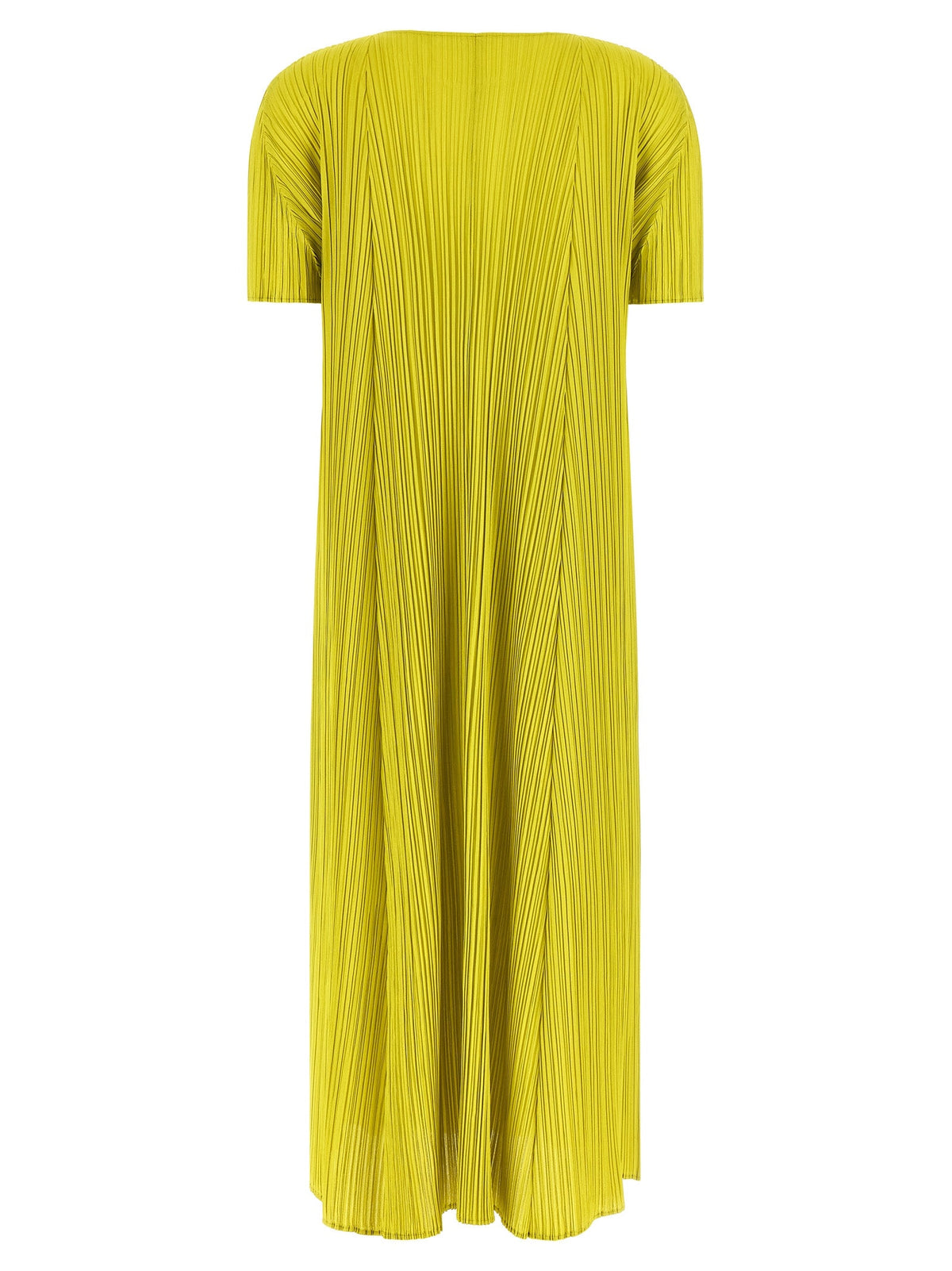 PLEATS PLEASE ISSEY MIYAKE Bicolor Polyester Midi Dress