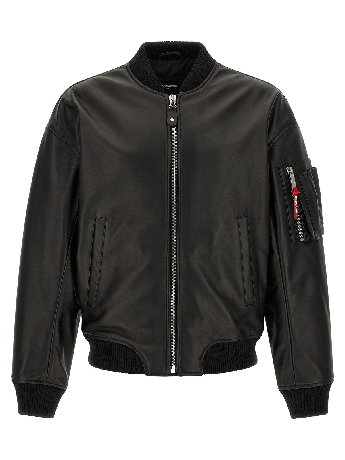 Dsquared² Black Leather Leather Jacket