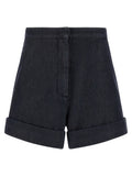 Max Mara Blue Cotton Bermuda Shorts