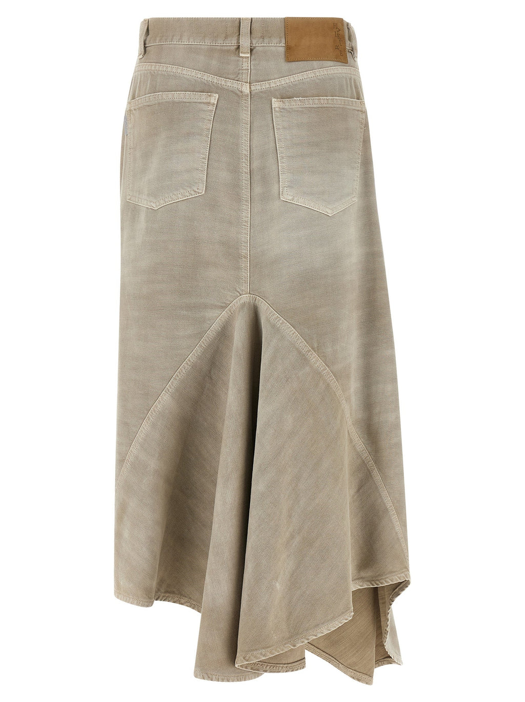 Haikure Gray Cotton Midi Skirt