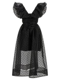 Ganni Black Recycled Polyester Midi Dress