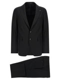 Tagliatore Black Virgin Wool Two-Piece Suit