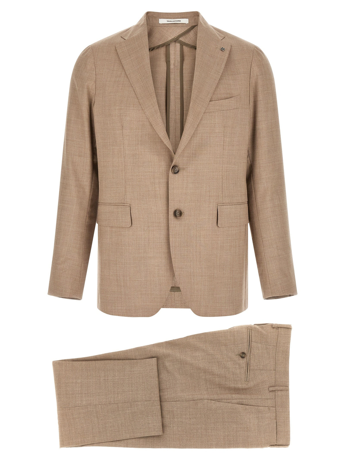 Tagliatore Beige Virgin Wool Two-Piece Suit
