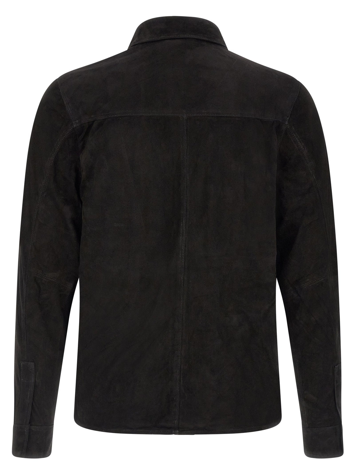 GIORGIO BRATO Black Suede Leather Blouse