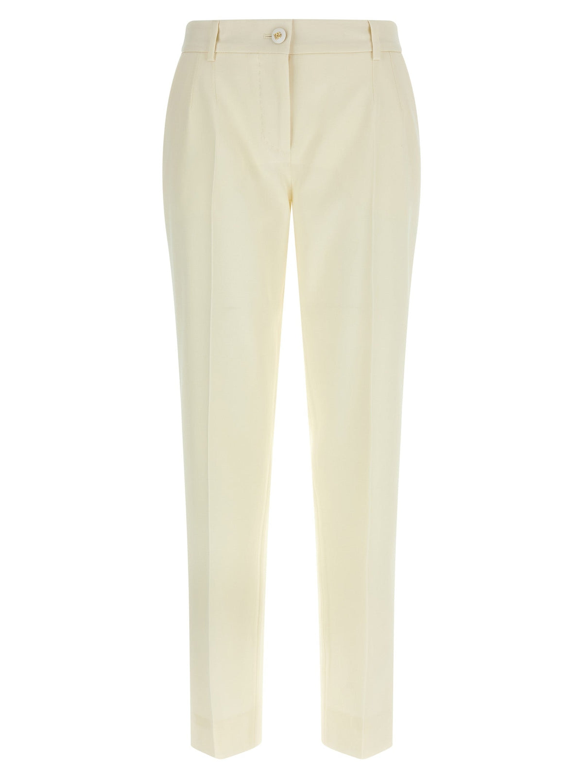Dolce & Gabbana White Virgin Wool Dress Pants