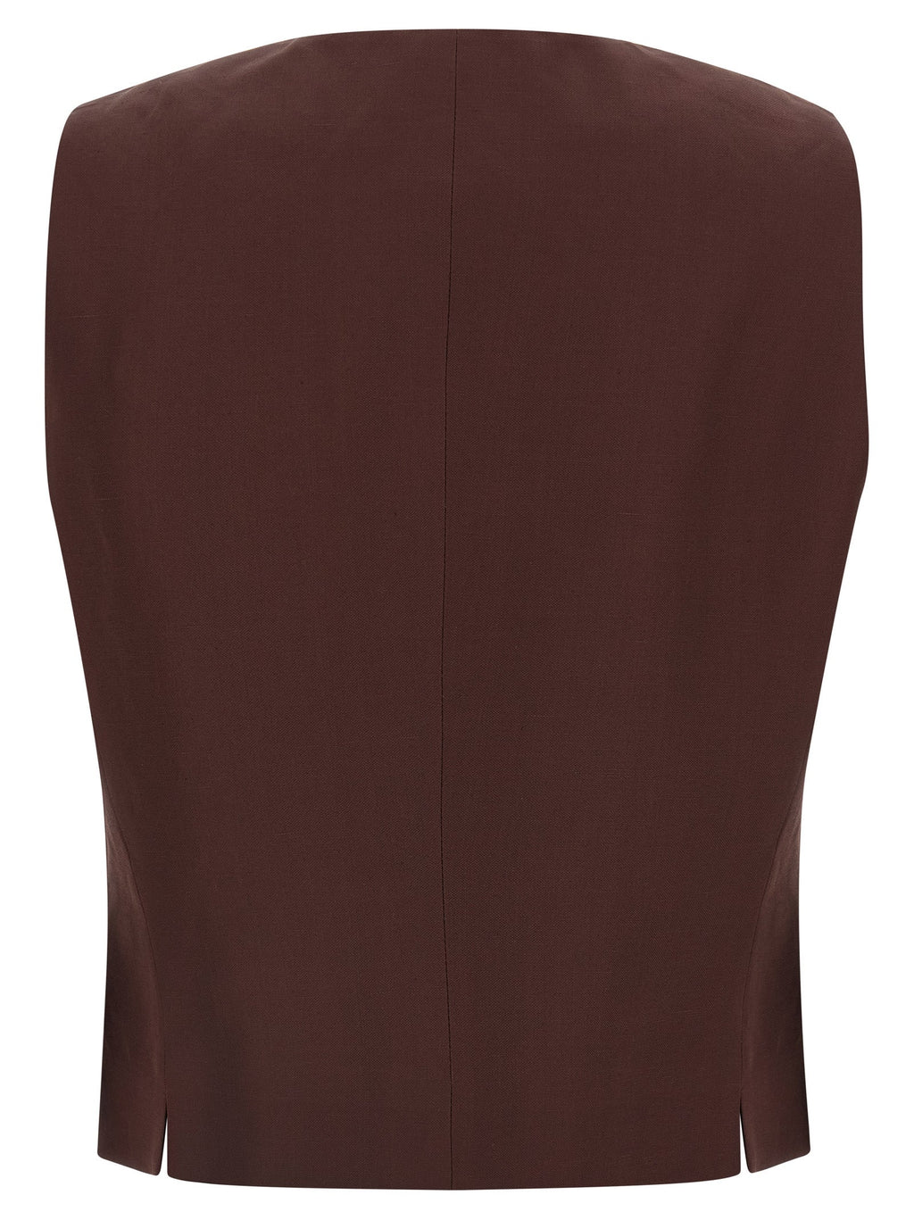 Alberto Biani Brown Viscose Sleeveless Jacket