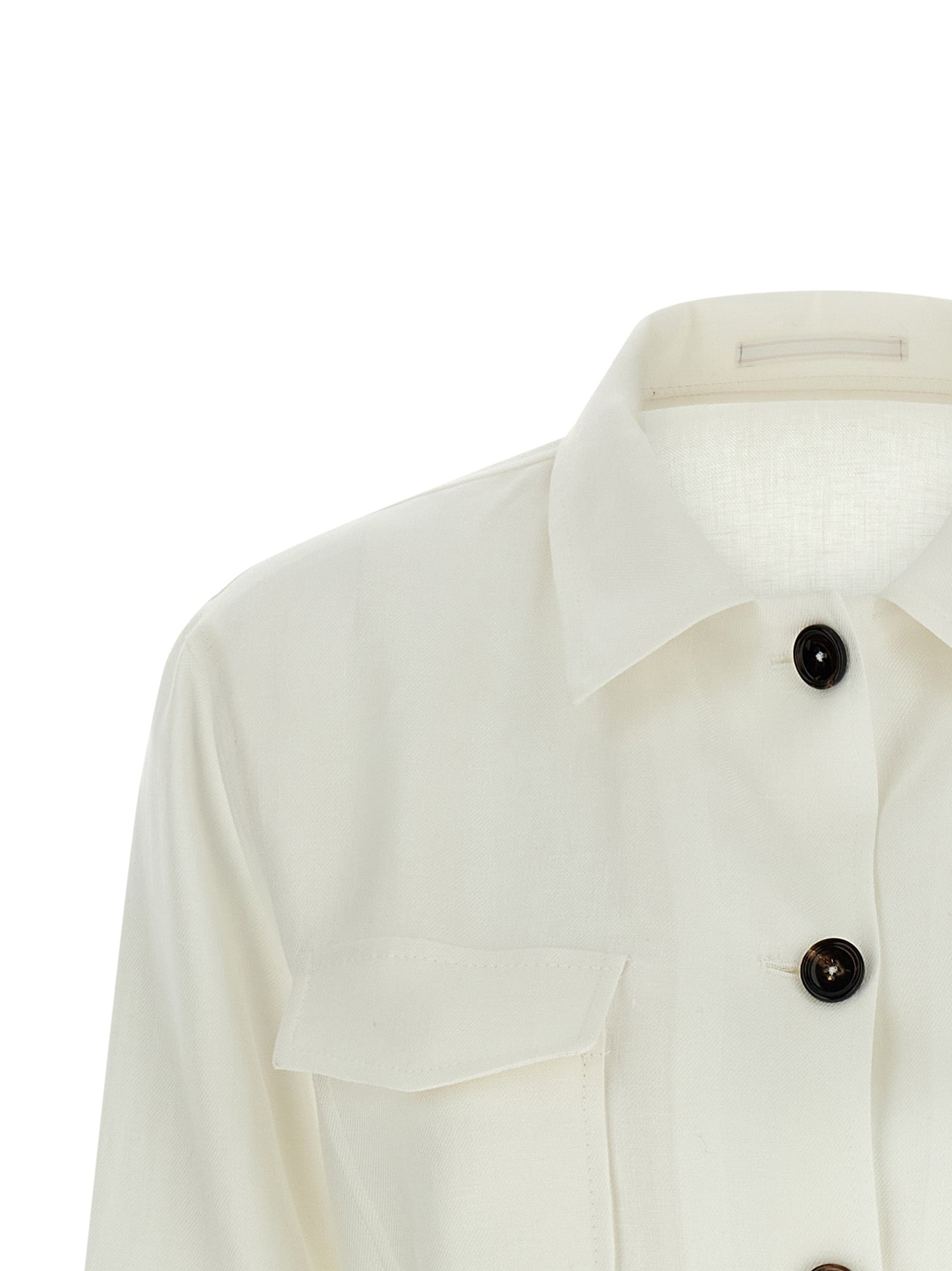 Tagliatore White Linen Shell Jacket